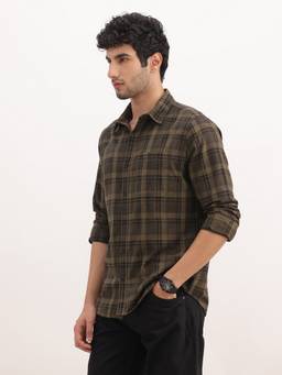 WROGN - Slim Fit Checkered Full Sleeve Shirt