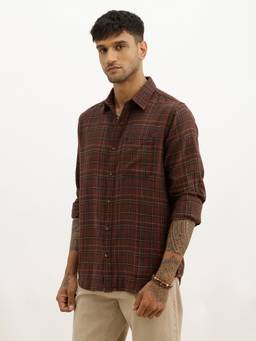 WROGN - Slim Fit Checkered Full Sleeve Shirt
