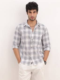WROGN - Slim Fit Checkered Full Sleeve Shirt