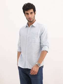 WROGN - Slim Fit Striped Full Sleeve Shirt