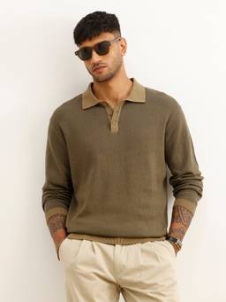 WROGN - Classic Contrast Collar Knitted Sweater