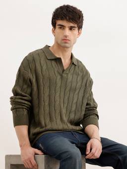 WROGN - Solid Oversized Fit Cable Knitted Sweater