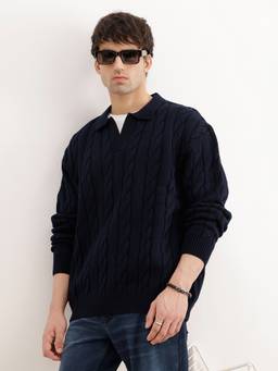 WROGN - Solid Oversized Fit Cable Knitted Sweater