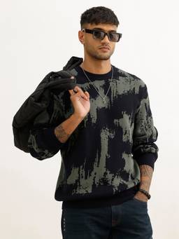WROGN - Classic Aop Knitted Full Sleeve Sweater