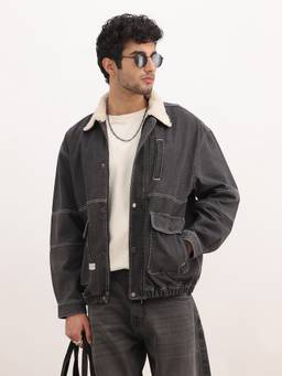 WROGN - Classic Relaxed Fit Sherpa Denim Jacket
