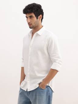 WROGN - Solid Regular Fit Full Sleeve Shirt