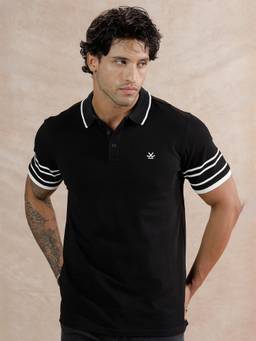 WROGN - Striped Sleeve Polo T-Shirt