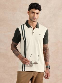WROGN - Asymmetrical Striped Polo T-Shirt