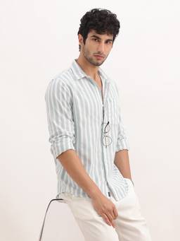 WROGN - Regular Fit Textured Stripe Shirt