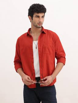 WROGN - Solid Regular Fit Full Sleeve Shirt