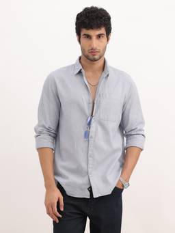 WROGN - Solid Regular Fit Full Sleeve Shirt