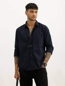 WROGN - Solid Regular Fit Full Sleeve Shirt