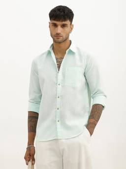 WROGN - Solid Regular Fit Full Sleeve Shirt