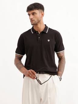 WROGN - Classic Regular Fit Tipping Collar Polo T-Shirt