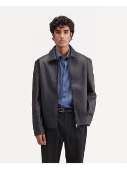 Rare Rabbit - Mars Men Black Solid Textured Zip Front Jacket