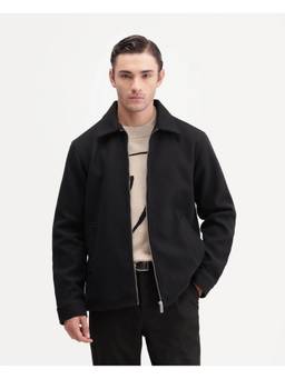 Rare Rabbit - Tweeder-26 Men Black Solid Zip Front Jacket