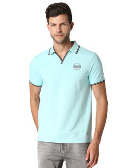 Being Human - Men Printed Blue Polo T-Shirt