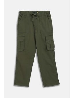 Allen Solly - Boys Olive Solid Trousers
