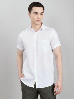 Monte Carlo - Men White Regular Fit Solid Shirt