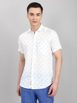 Monte Carlo - Men White Regular Fit Printed Collar Shirt