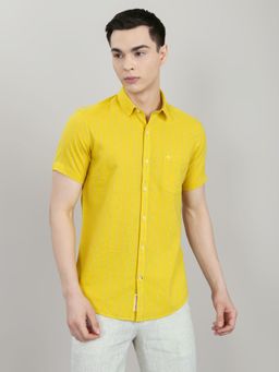 Monte Carlo - Men Mustard Regular Fit Checks Shirt