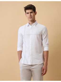 U.S. POLO ASSN. - Men White Horizontal Striped Regular Fit Shirt