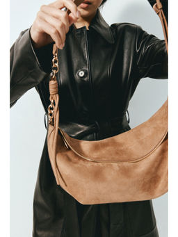 H&M - Women Beige Zip-Detail Shoulder Bag
