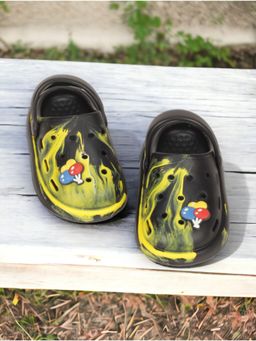 Lil Lollipop - Kids Marble Look Balloon Applique Anti-Slip Clogs - Black