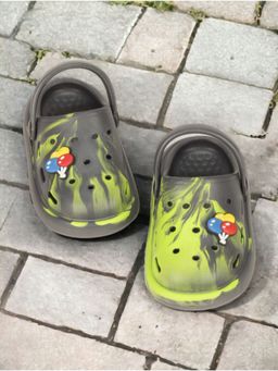 Lil Lollipop - Kids Marble Look Balloon Applique Anti-Slip Clogs - Grey