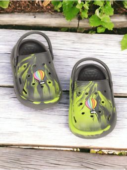 Lil Lollipop - Kids Marble Look Hot Air Balloon Applique Anti-Slip Clogs - Grey