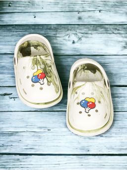 Lil Lollipop - Kids Marble Look Balloon Applique Anti-Slip Clogs - Off White