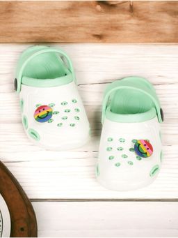 Lil Lollipop - Kids Smiley Applique Anti-Slip Clogs - Cream