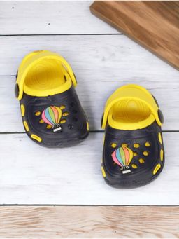 Lil Lollipop - Kids Hot Air Balloon Applique Anti-Slip Clogs - Black
