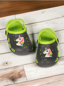 Lil Lollipop - Kids Unicorn Applique Anti-Slip Clogs - Black