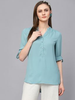 Gipsy - Casual Blue Georgette Tunic for Women