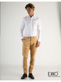 EKKO - Men Brown Solid Slim Trouser
