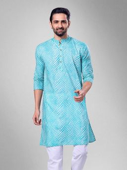 Tura Turi - Blue Printed Muslin Straight Kurta