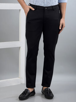 CRIMSOUNE CLUB - Club Men Black Solid Trouser