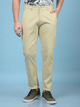 CRIMSOUNE CLUB - Club Men Beige Printed Trouser