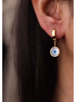 Ishil - Round Evil Eye Drop Earrings
