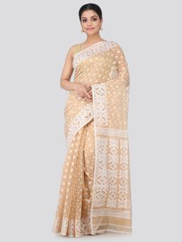 PinkLoom - Women's Soft Cotton Jamdani Saree Without Blouse Piece