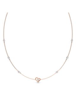 Candere by Kalyan Jewellers - 18K Rose Gold BIS Hallmark and Cubic Zirconia Necklace for Women
