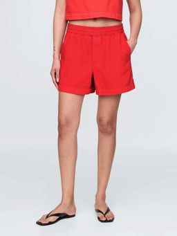 GAP - Women's Red Regular Fit Mid-Rise Shorts