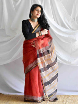 Sundarii - Prakriti Kota Doria Saree with Unstitched Blouse