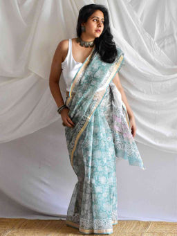 Sundarii - Hawayein Kota Doria Saree with Unstitched Blouse
