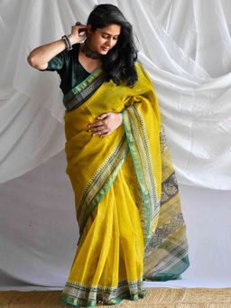 Sundarii - Kosh Kota Doria Saree with Unstitched Blouse