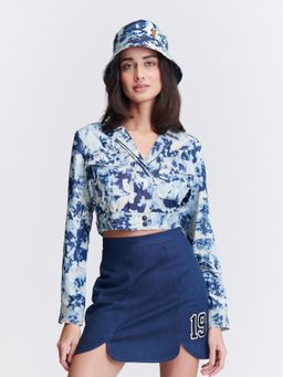 S&N by Shantnu Nikhil - Sncc Demin Navy Blue Crop Jacket
