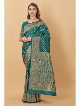 Yavira Silk - Rama Green Ethnic Wear Silk Traditional Saree with Unstitched Blouse