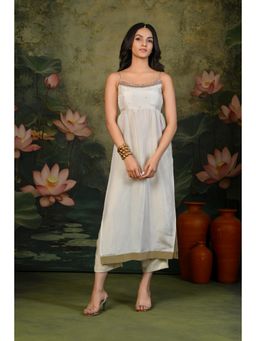 SHOP GULMOHAR - Naina Golden Hand Embroidered Ivory Kurta with Pant