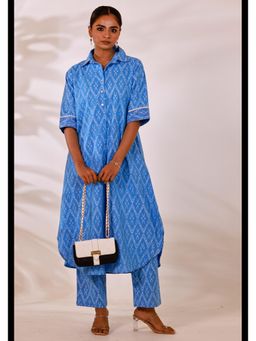 Maitri Jaipur - Azure Blue Handcrafted Co-Ord Set